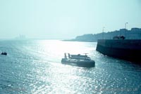 The SRN6 with Hoverlloyd - Entering Ramsgate harbour (submitted by Pat Lawrence).